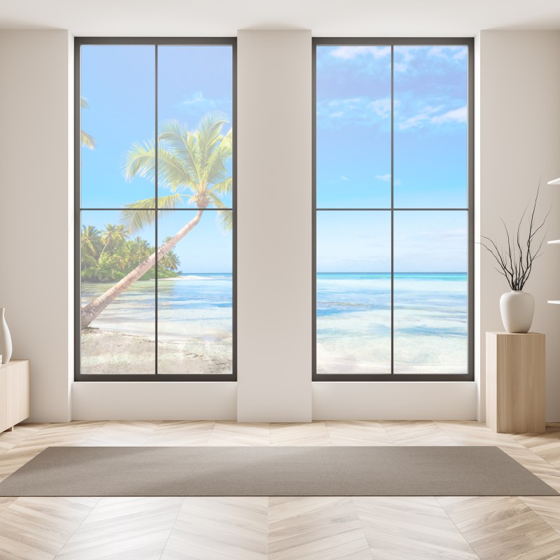 Naklejka na okno spokojne wydmy na wybrzeżu Niemiec – Wallissimo®