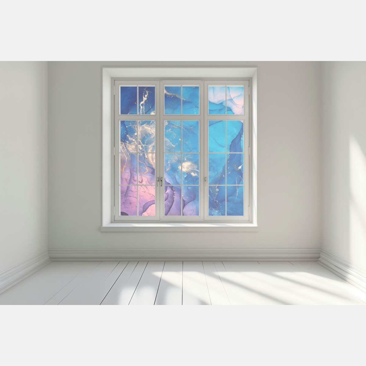 Naklejka na okno niebieska marmurowa abstrakcja z atramentu alkoholowego – Wallissimo® Naklejka na okno niebieska marmurowa abstrakcja z atramentu alkoholowego – Wallissimo®