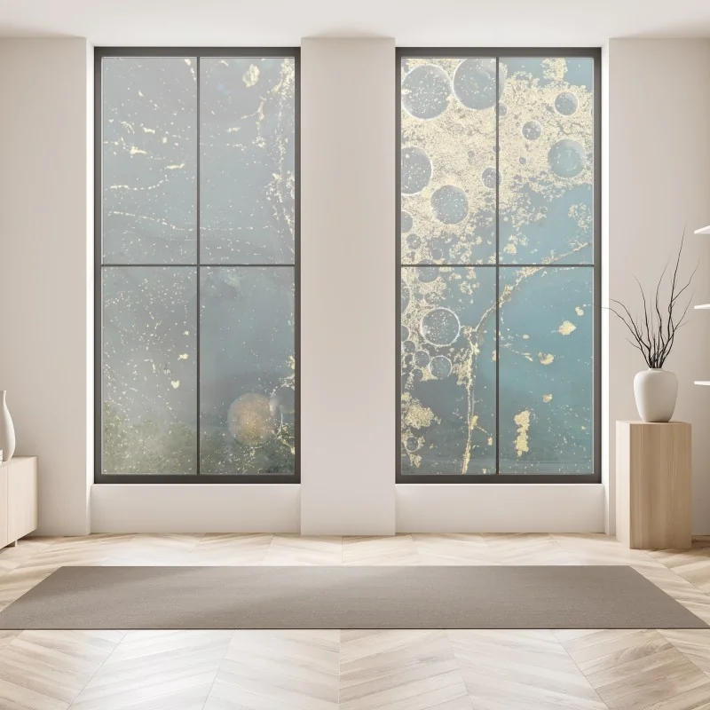 Naklejka na okno trzy dmuchawce na turkusowym tle – Wallissimo®