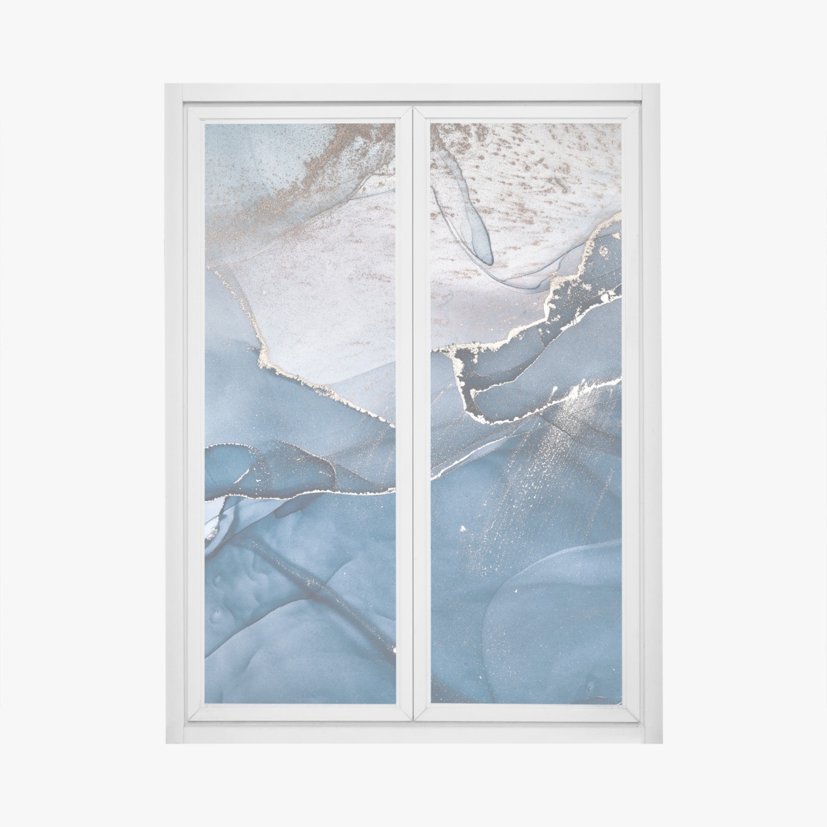 Window decal deep blue marble abstract