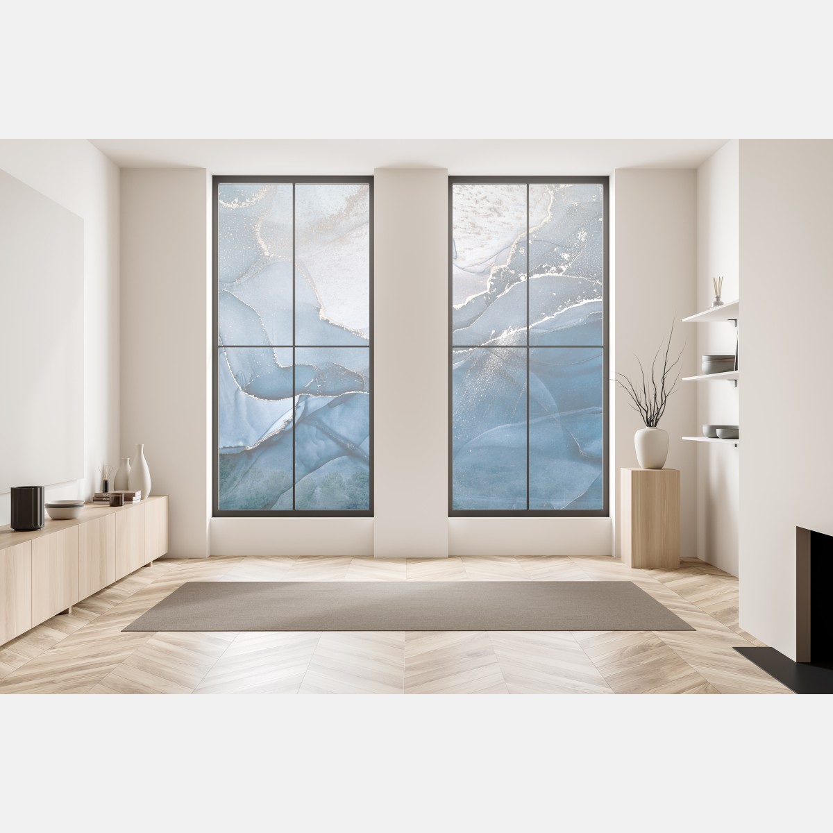 Naklejka na okno głęboki niebieski marmur abstrakcja – Wallissimo® Naklejka na okno głęboki niebieski marmur abstrakcja – Wallissimo®