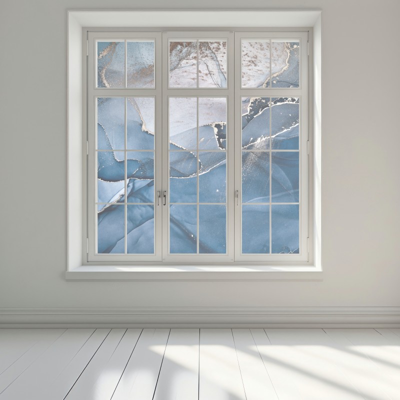 Naklejka na okno głęboki niebieski marmur abstrakcja – Wallissimo® Naklejka na okno głęboki niebieski marmur abstrakcja – Wallissimo®