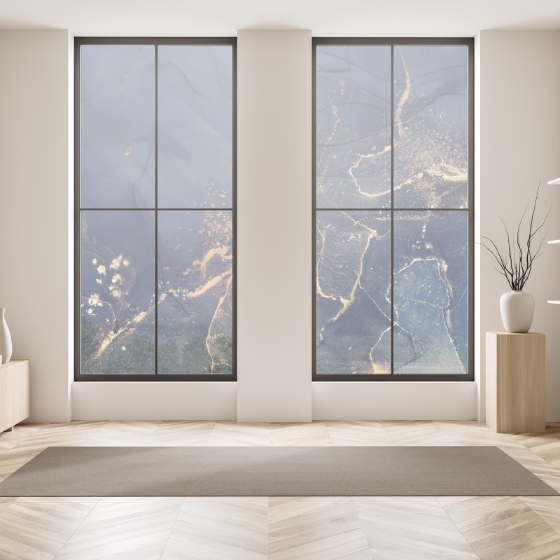 Naklejka na okno senny wschód słońca nad mglistym torfowiskiem – Wallissimo®