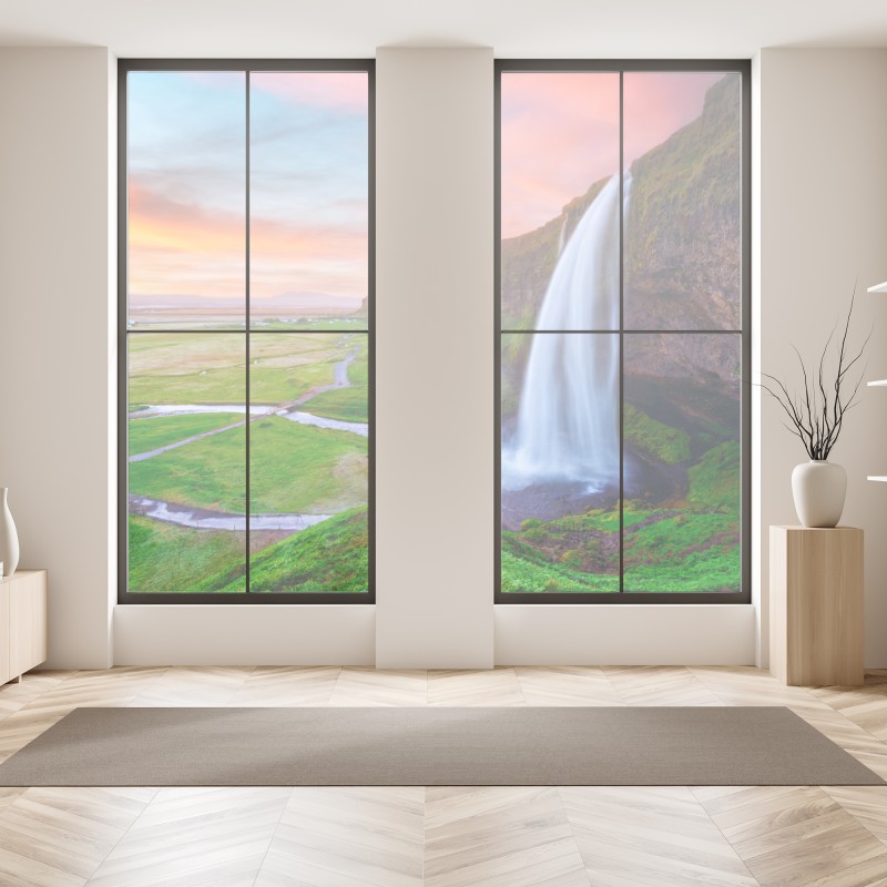 Naklejka na okno złote geometryczne fasety – Wallissimo®