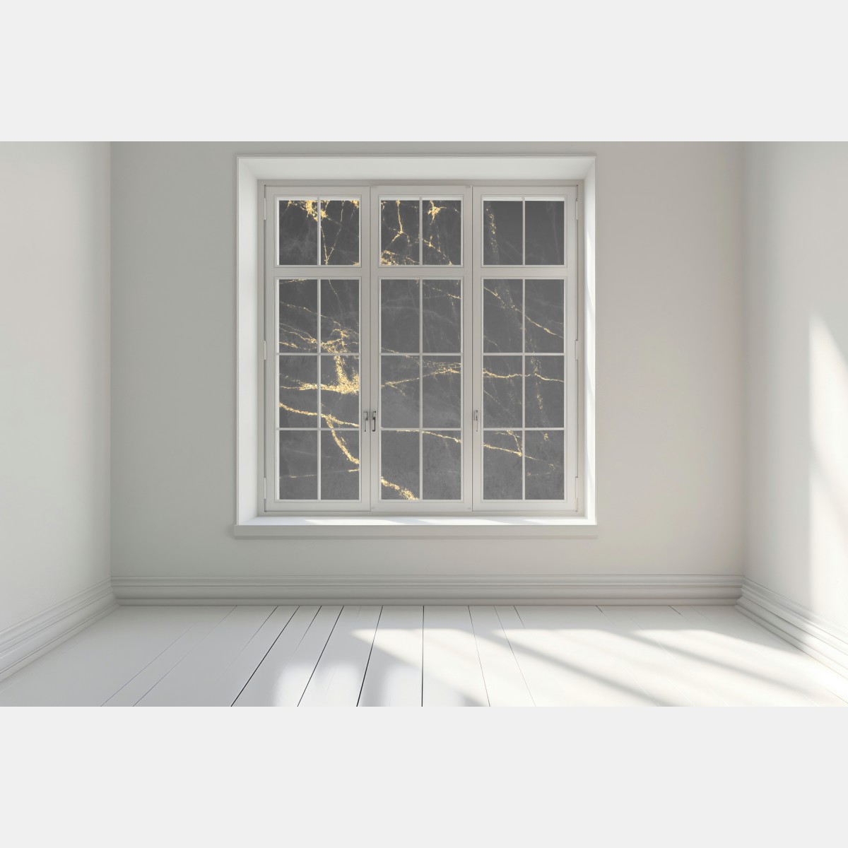 Naklejka na okno czarny marmur ze złotymi żyłami – Wallissimo® Naklejka na okno czarny marmur ze złotymi żyłami – Wallissimo®