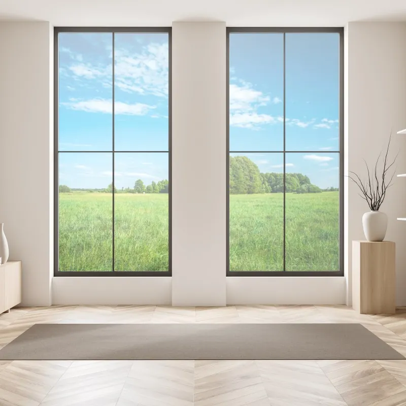 Naklejka na okno złote pole pod szerokim błękitnym niebem – Wallissimo®