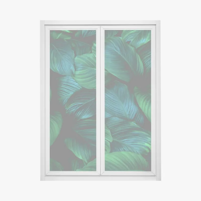 Naklejka na okno bujne tropikalne liście