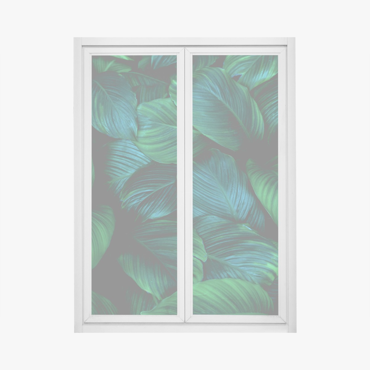 Window decal lush tropical leaves art