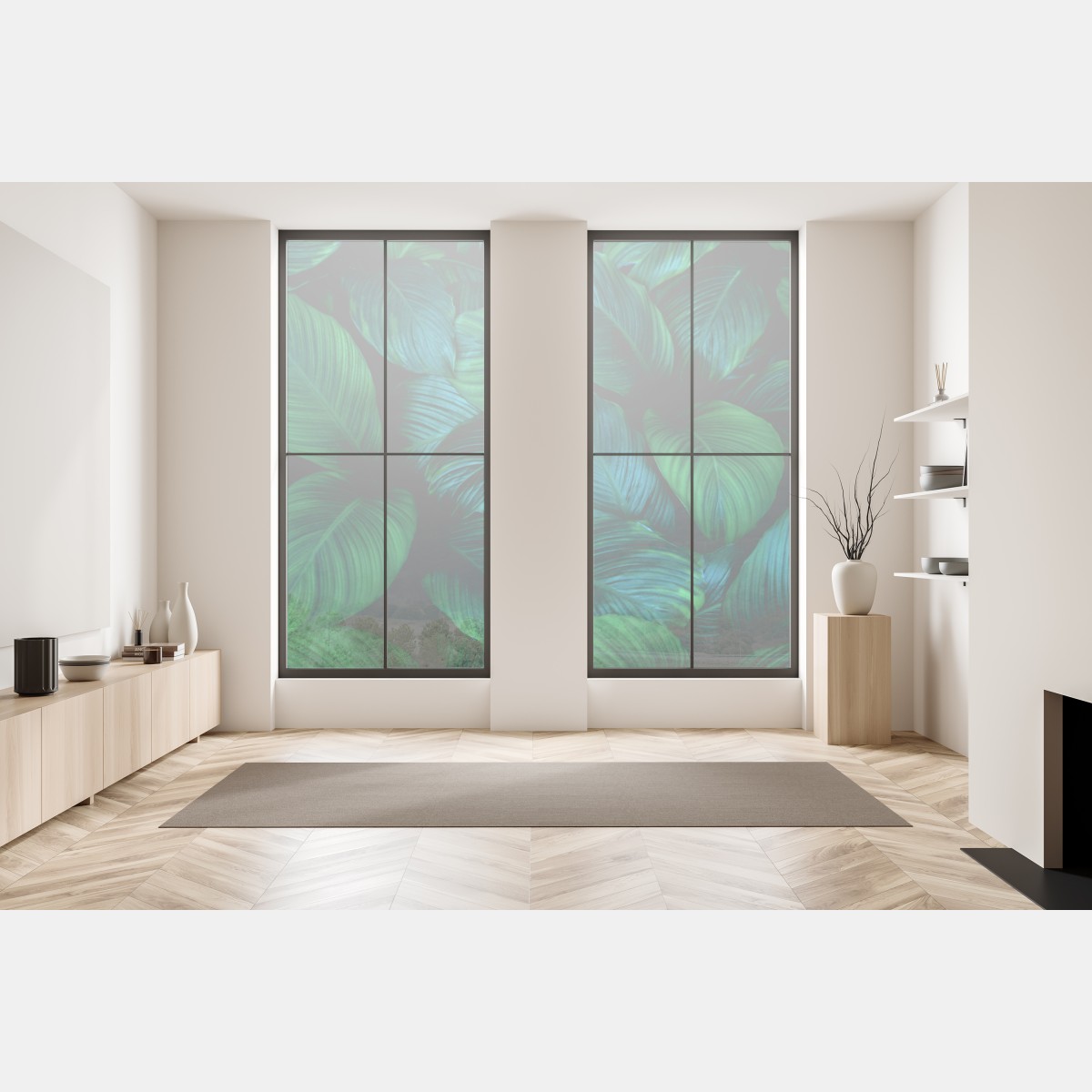 Naklejka na okno bujne tropikalne liście – Wallissimo® Naklejka na okno bujne tropikalne liście – Wallissimo®