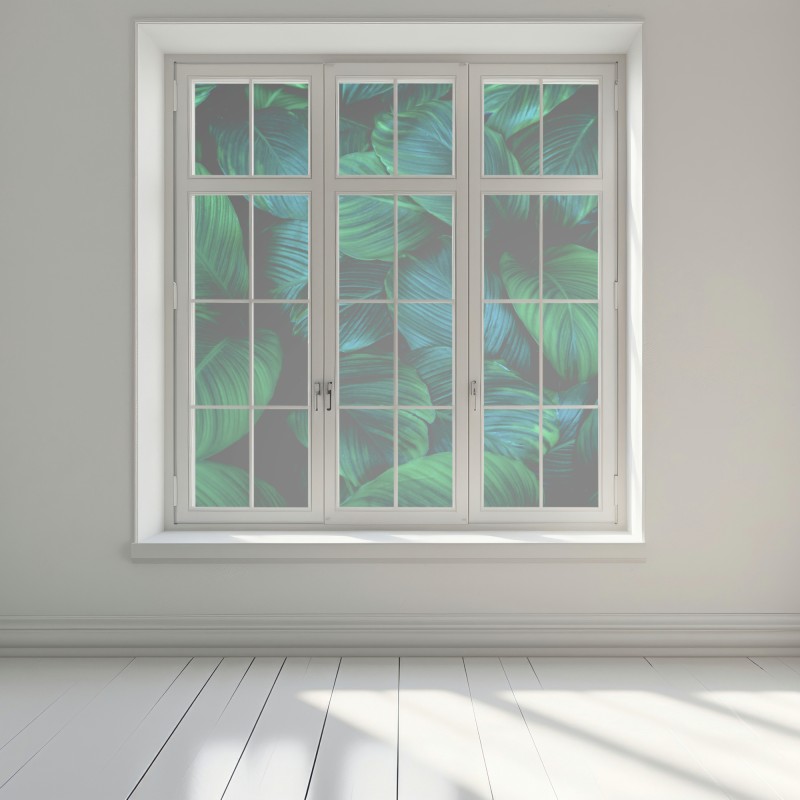 Naklejka na okno bujne tropikalne liście – Wallissimo® Naklejka na okno bujne tropikalne liście – Wallissimo®
