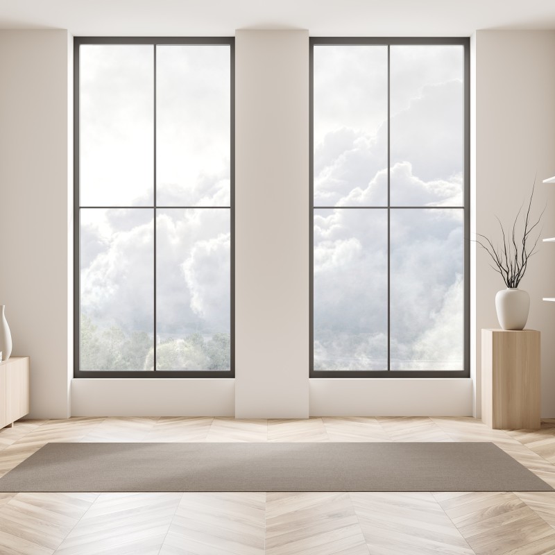 Naklejka na okno vintage beżowy wzór kwiatowy z peoniami – Wallissimo®