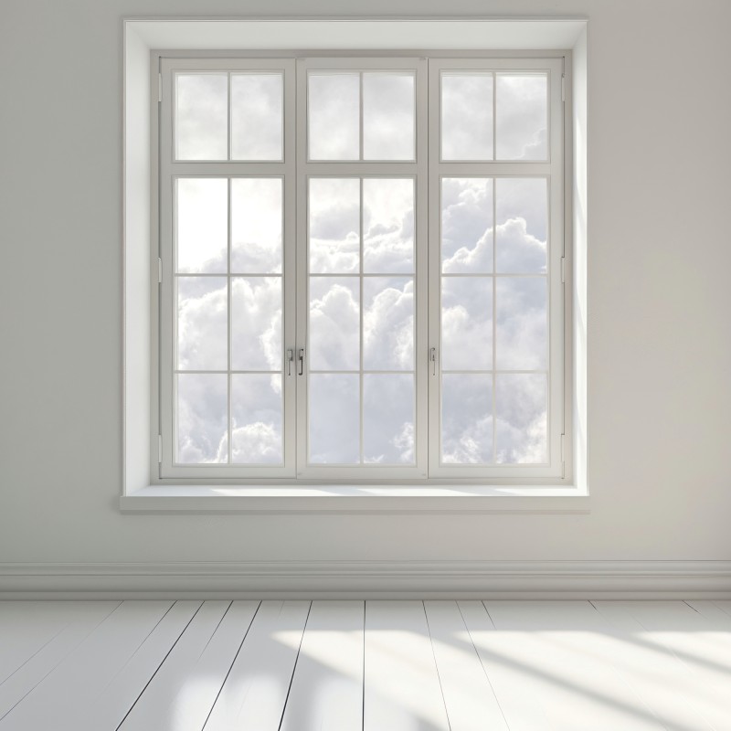 Naklejka na okno eteryczny pejzaż chmur – Wallissimo® Naklejka na okno eteryczny pejzaż chmur – Wallissimo®