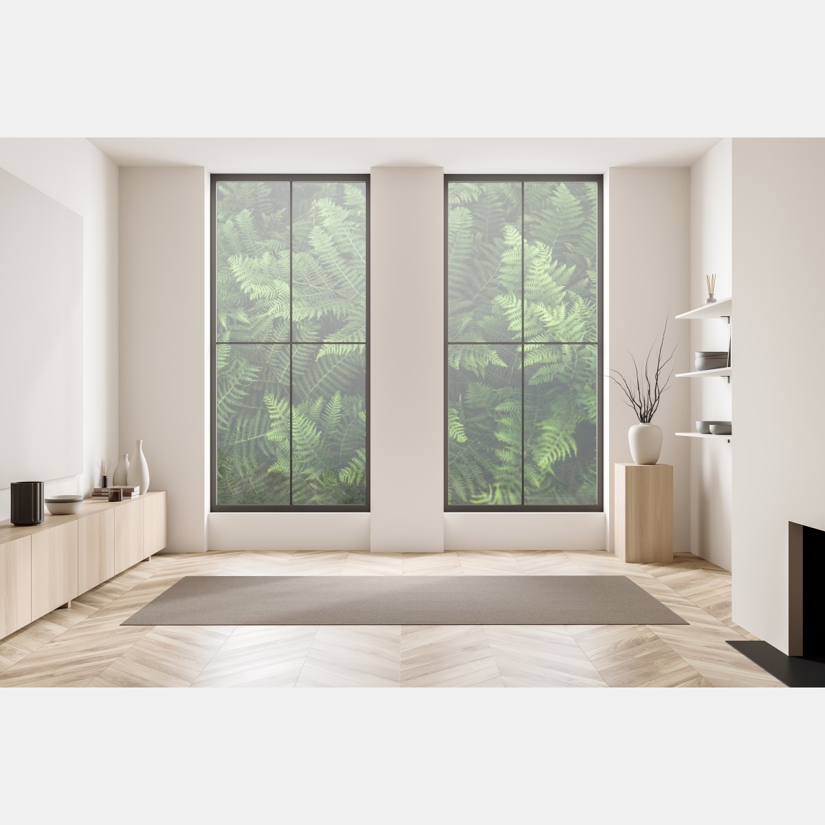 Naklejka na okno bujna zielona paproć – Wallissimo® Naklejka na okno bujna zielona paproć – Wallissimo®