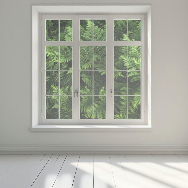 Naklejka na okno bujna zielona paproć – Wallissimo® Naklejka na okno bujna zielona paproć – Wallissimo®