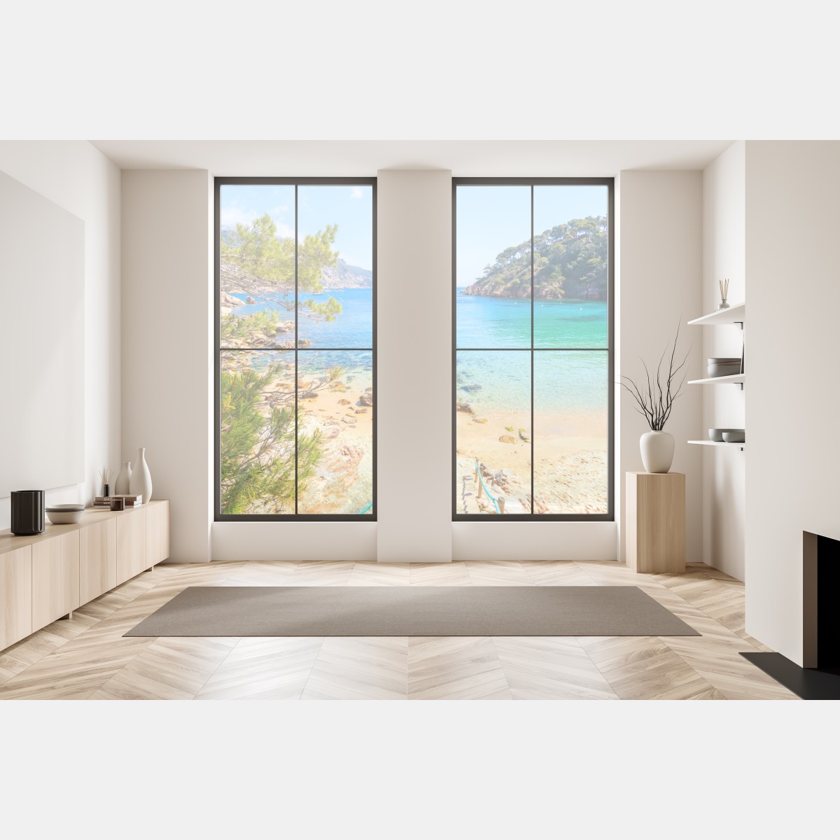 Naklejka na okno schody na plażę Aiguablava, Costa Brava – Wallissimo® Naklejka na okno schody na plażę Aiguablava, Costa Brava – Wallissimo®