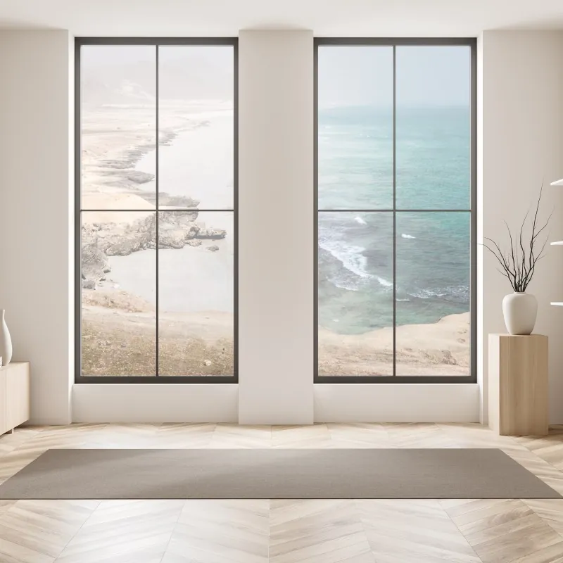 Naklejka na okno turkusowe jezioro i górski pejzaż – Wallissimo®