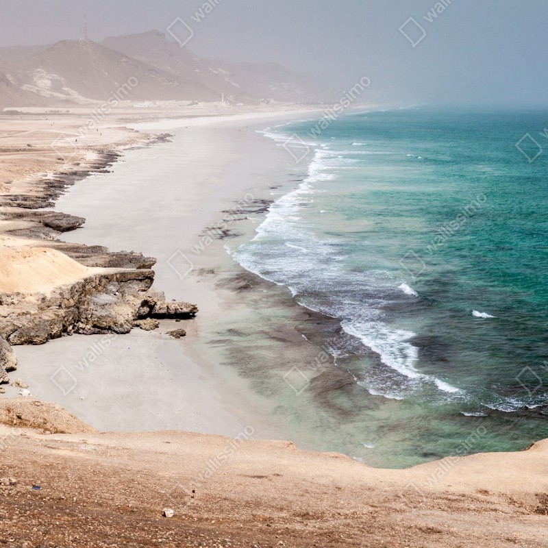 Naklejka na okno spokojne turkusowe wybrzeże nad pustynnymi klifami – Wallissimo® Naklejka na okno spokojne turkusowe wybrzeże nad pustynnymi klifami – Wallissimo®