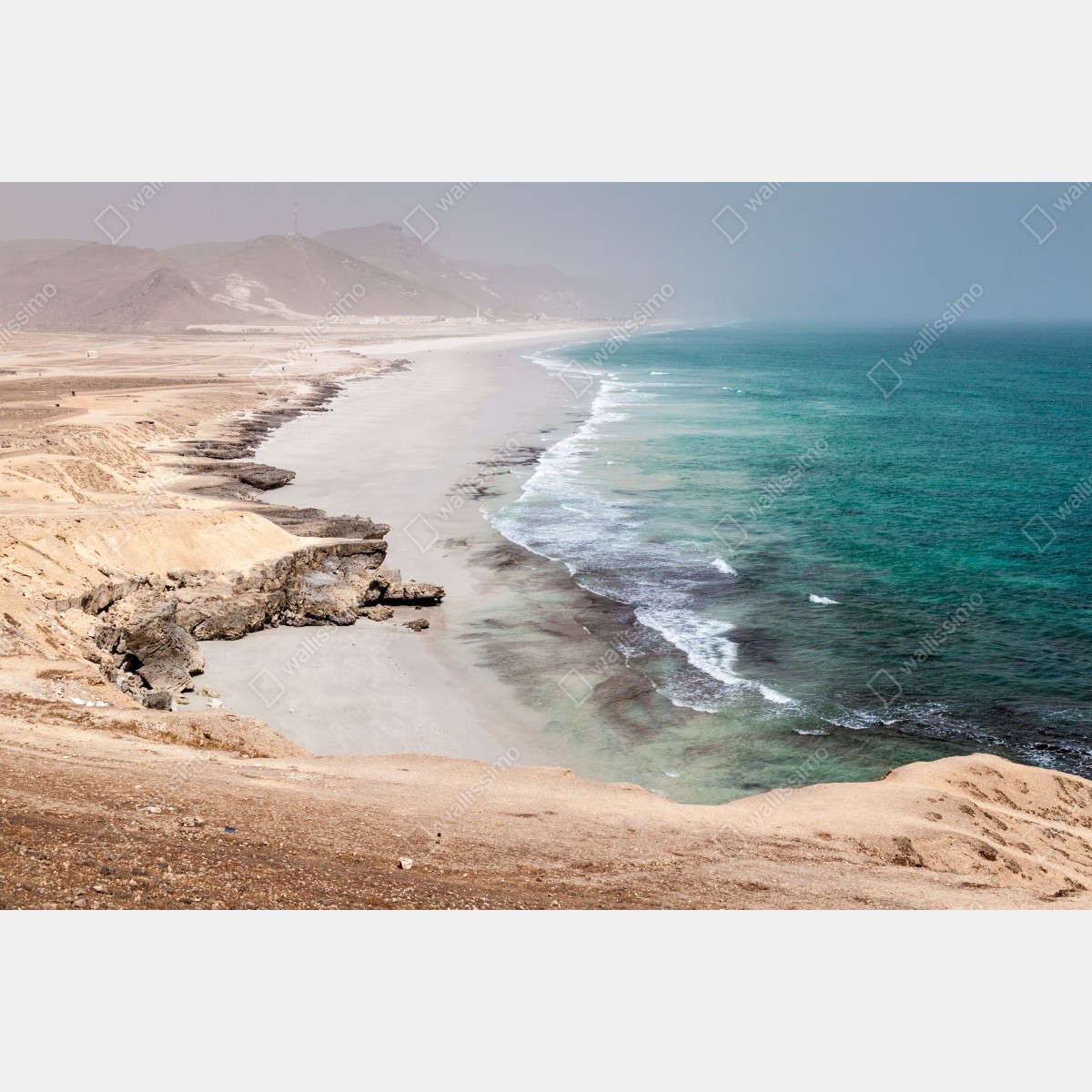 Naklejka na okno spokojne turkusowe wybrzeże nad pustynnymi klifami – Wallissimo® Naklejka na okno spokojne turkusowe wybrzeże nad pustynnymi klifami – Wallissimo®