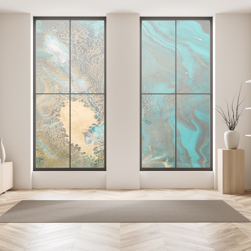 Naklejka na okno ciepły zachód słońca nad zabytkowymi dachami miasta – Wallissimo®