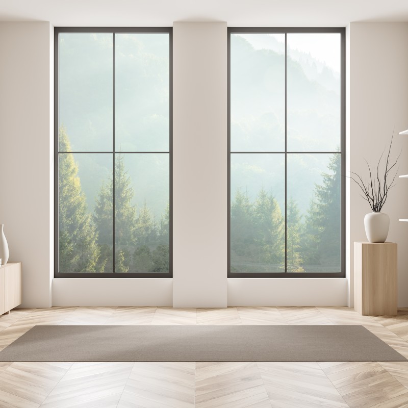 Naklejka na okno senny wschód słońca nad mglistym torfowiskiem – Wallissimo®