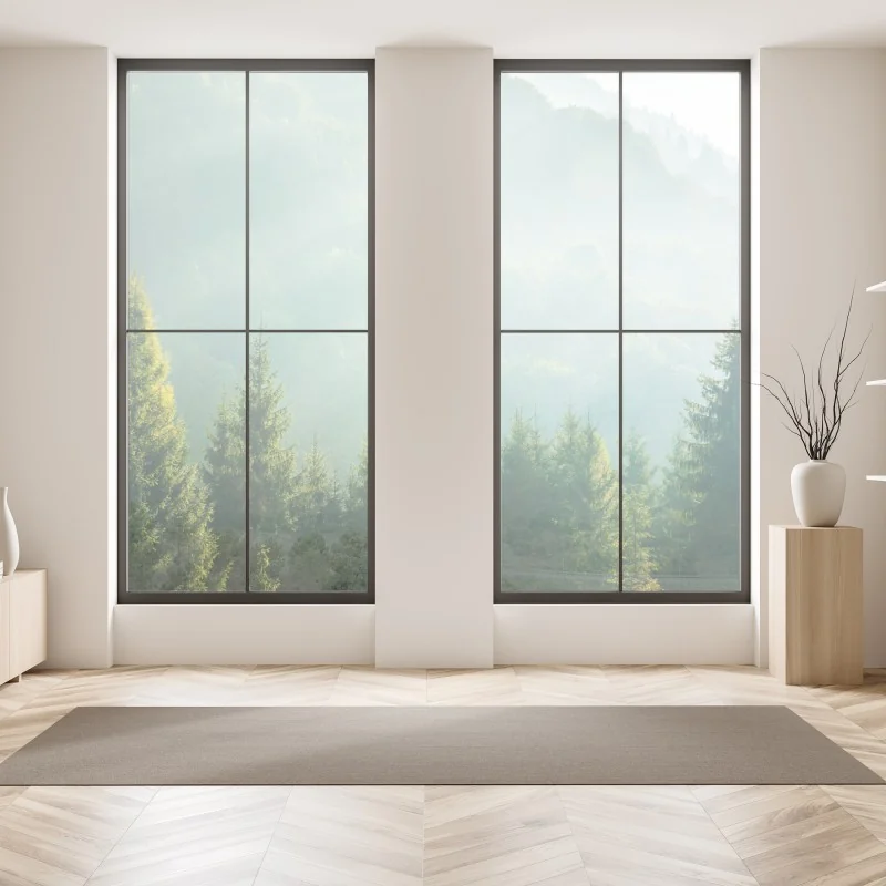 Naklejka na okno mglista korona świerków o poranku – Wallissimo® Naklejka na okno mglista korona świerków o poranku – Wallissimo®