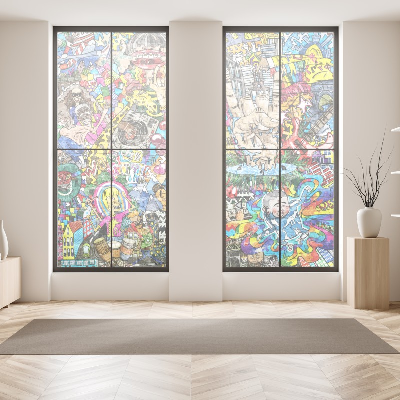 Naklejka na okno spokojne wydmy na wybrzeżu Niemiec – Wallissimo®