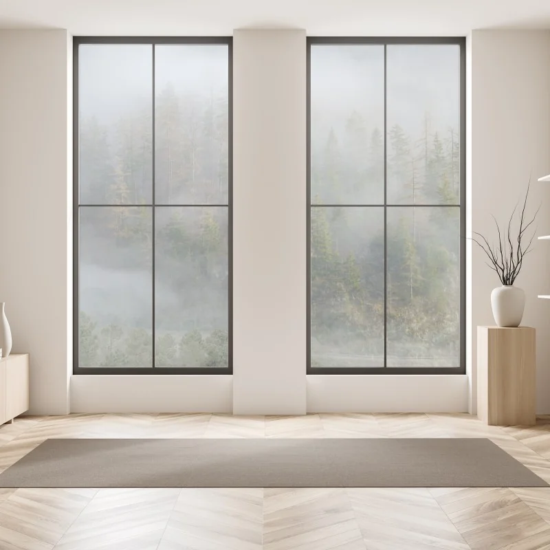 Naklejka na okno różowe akwarelowe kwiaty na czarnym tle – Wallissimo®