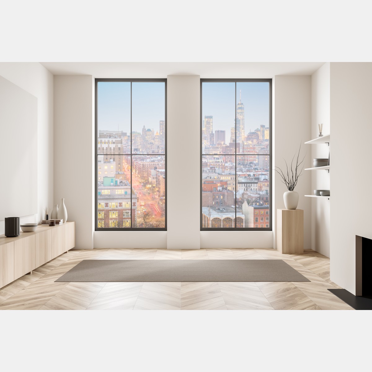 Naklejka na okno Nowy Jork panorama miasta o zmierzchu – Wallissimo® Naklejka na okno Nowy Jork panorama miasta o zmierzchu – Wallissimo®