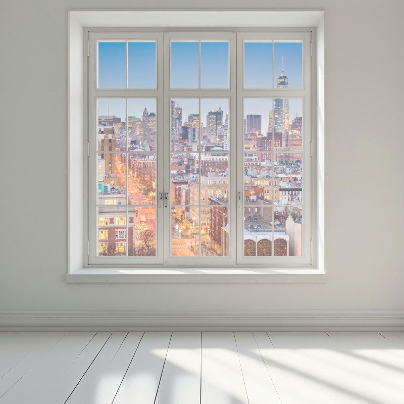 Naklejka na okno Nowy Jork panorama miasta o zmierzchu – Wallissimo® Naklejka na okno Nowy Jork panorama miasta o zmierzchu – Wallissimo®