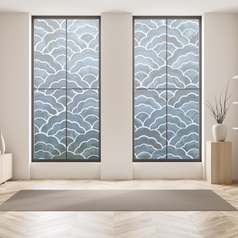 Naklejka na okno delikatny pastelowy wzór kwiatowy – Wallissimo®