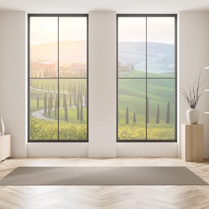 Naklejka na okno delikatny pastelowy wzór kwiatowy – Wallissimo®