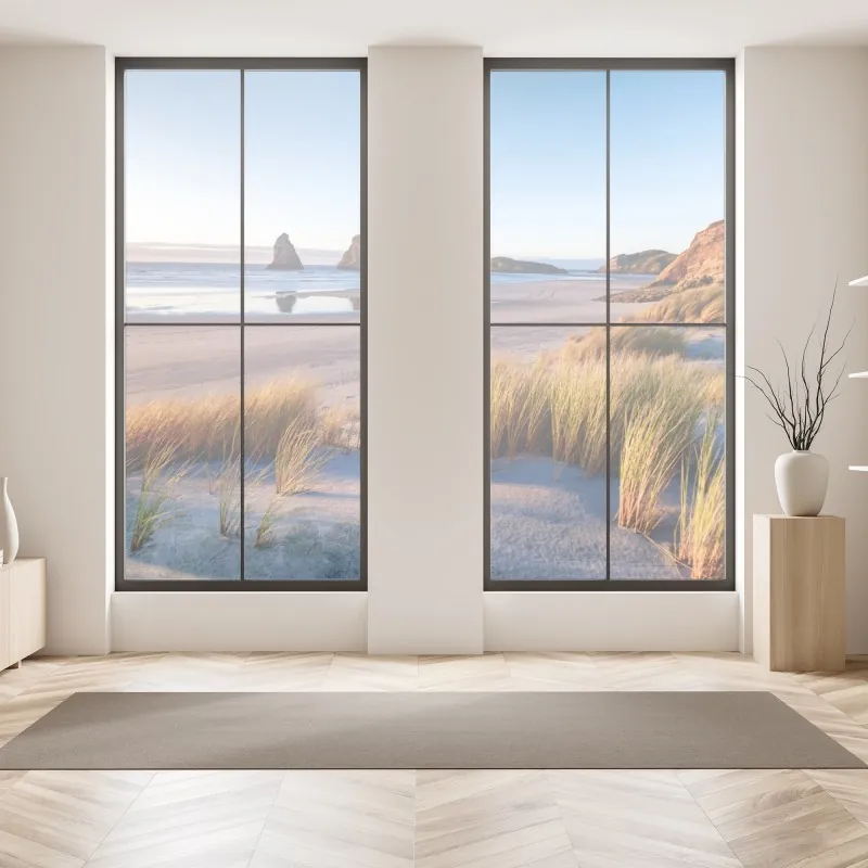 Naklejka na okno wzór tropikalnych liści monstery – Wallissimo®