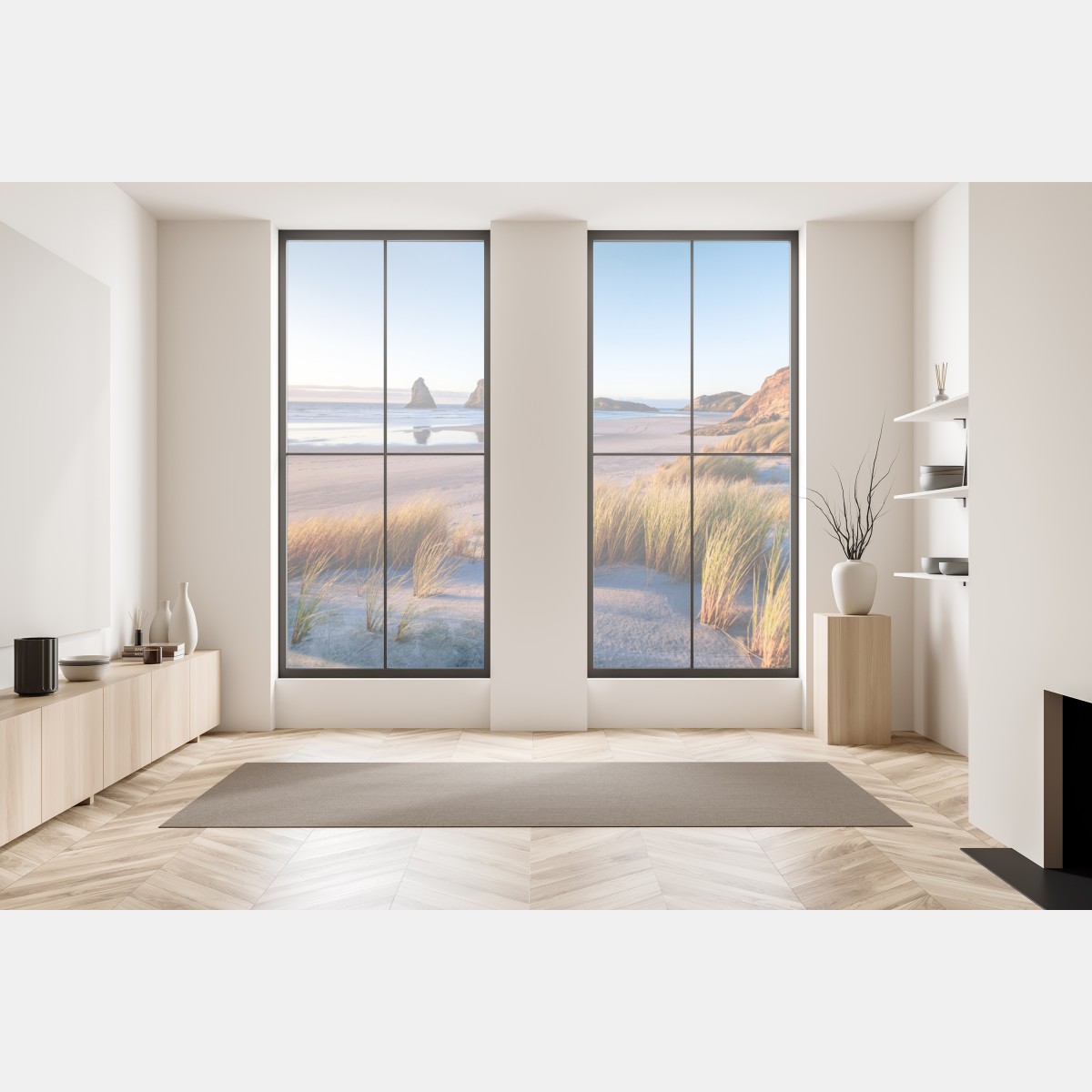 Naklejka na okno Wharariki Beach poranny pejzaż nad morzem – Wallissimo® Naklejka na okno Wharariki Beach poranny pejzaż nad morzem – Wallissimo®