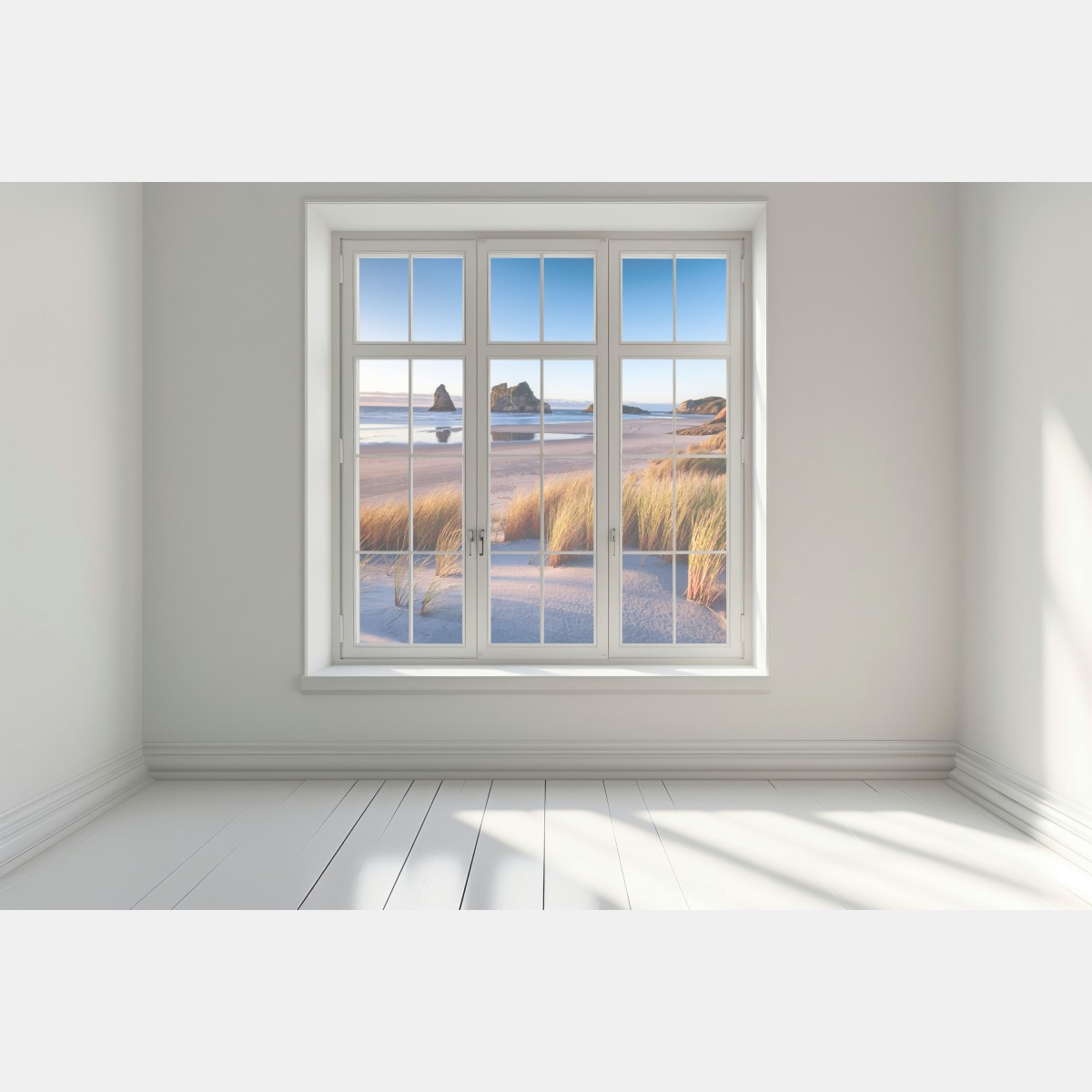 Naklejka na okno Wharariki Beach poranny pejzaż nad morzem – Wallissimo® Naklejka na okno Wharariki Beach poranny pejzaż nad morzem – Wallissimo®