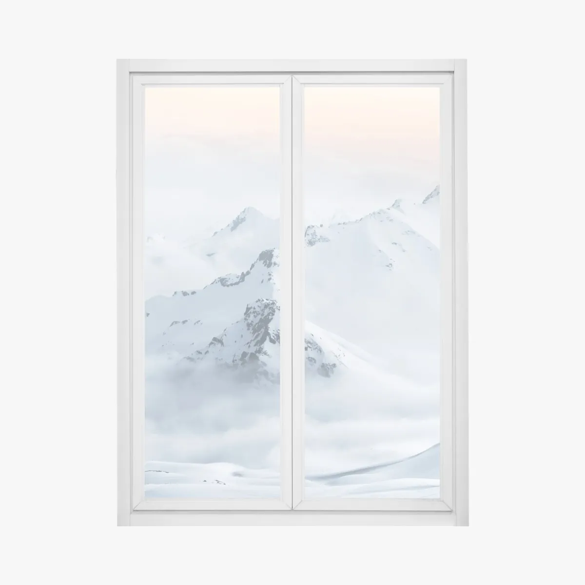 Naklejka na okno śnieżne szczyty Kaukazu o świcie – Wallissimo® Naklejka na okno śnieżne szczyty Kaukazu o świcie – Wallissimo®
