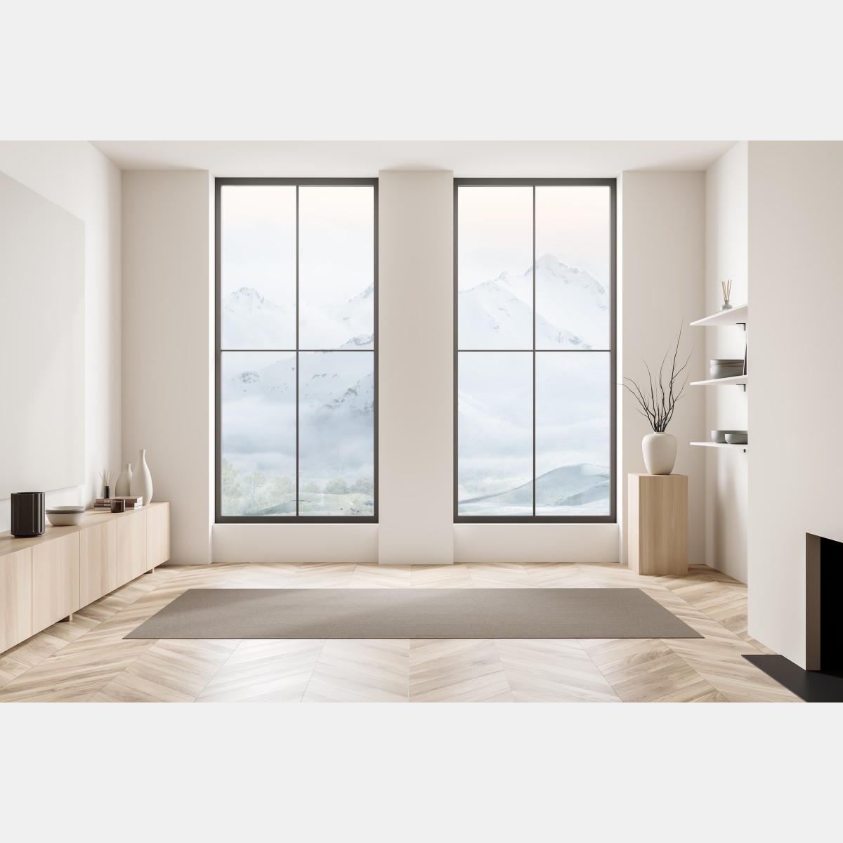 Naklejka na okno śnieżne szczyty Kaukazu o świcie – Wallissimo® Naklejka na okno śnieżne szczyty Kaukazu o świcie – Wallissimo®