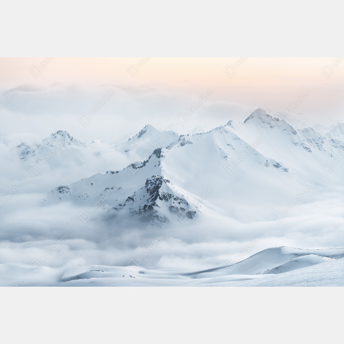 Naklejka na okno śnieżne szczyty Kaukazu o świcie – Wallissimo® Naklejka na okno śnieżne szczyty Kaukazu o świcie – Wallissimo®