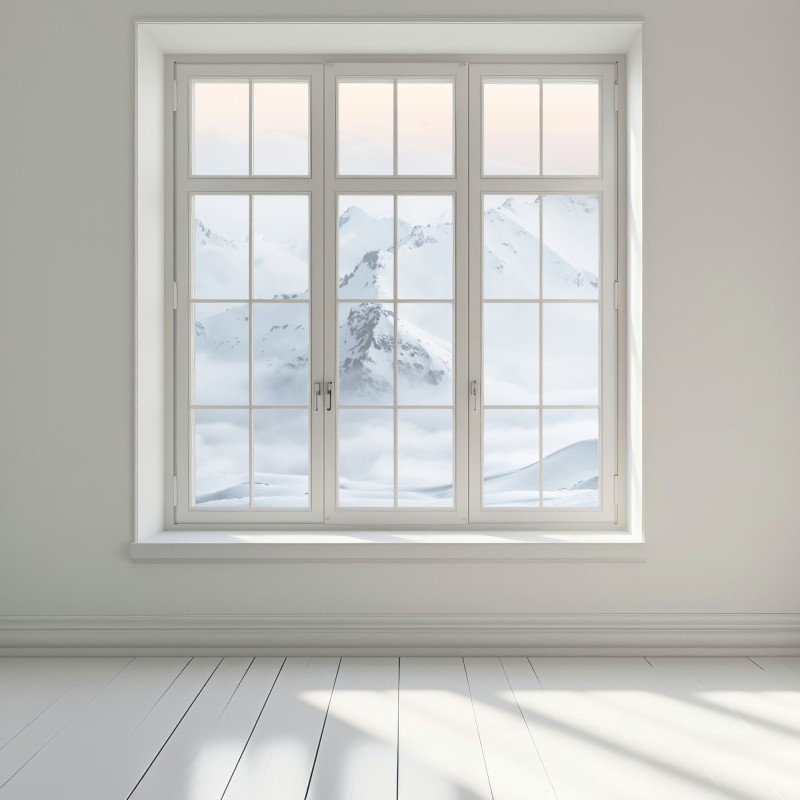 Naklejka na okno śnieżne szczyty Kaukazu o świcie – Wallissimo® Naklejka na okno śnieżne szczyty Kaukazu o świcie – Wallissimo®