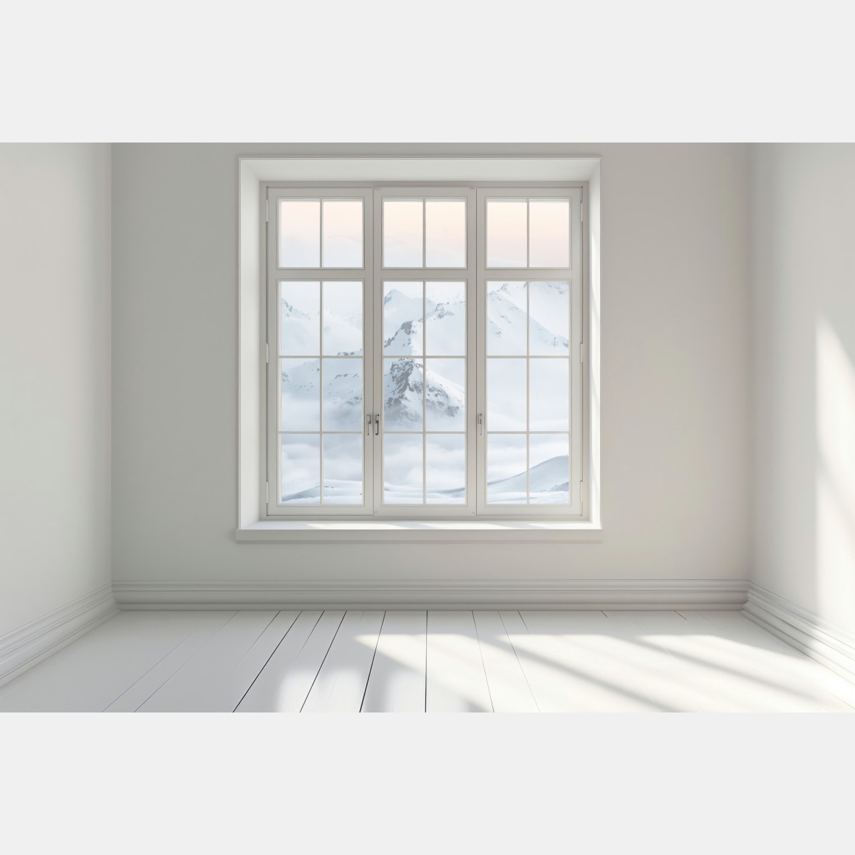 Naklejka na okno śnieżne szczyty Kaukazu o świcie – Wallissimo® Naklejka na okno śnieżne szczyty Kaukazu o świcie – Wallissimo®