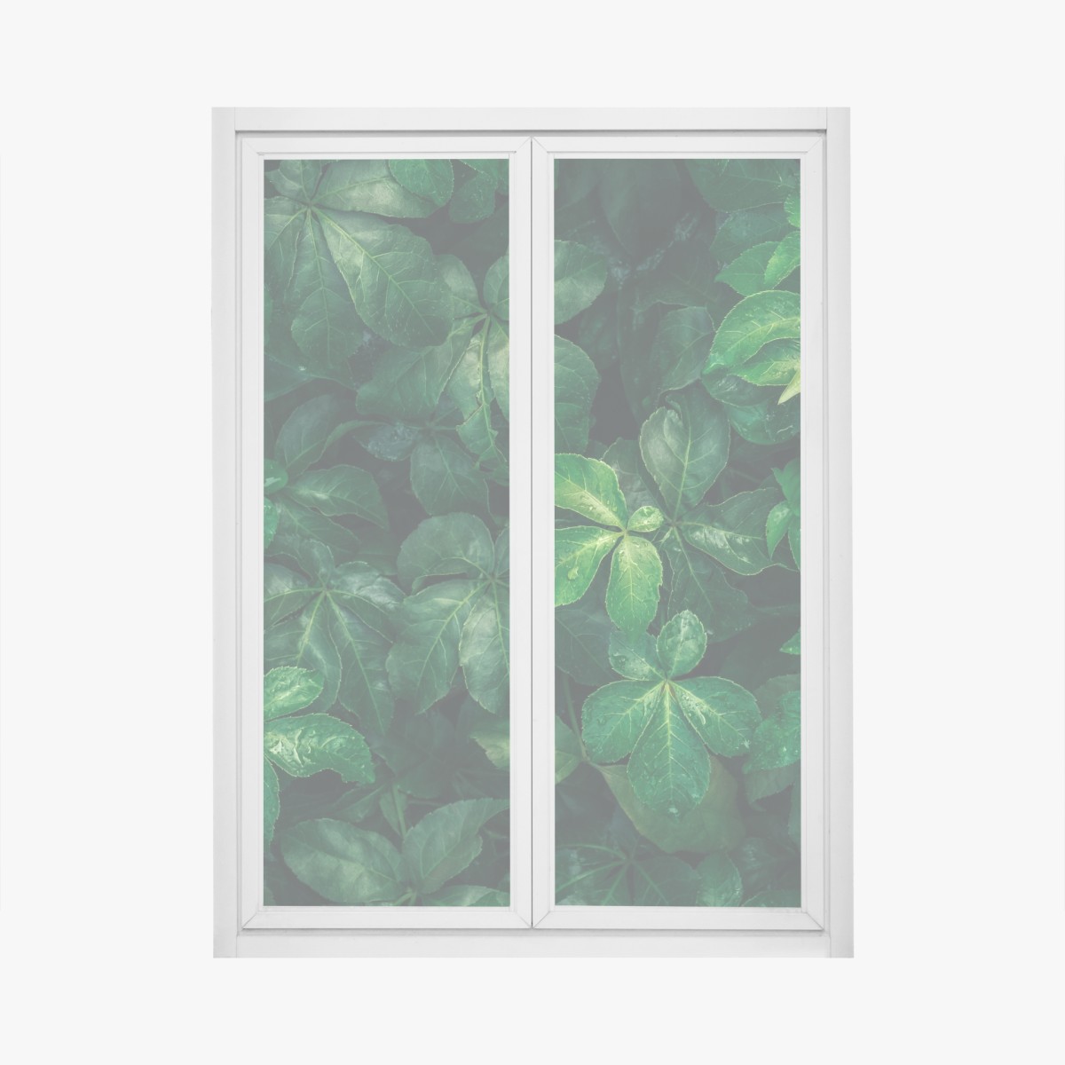 Window decal lush tropical green foliage