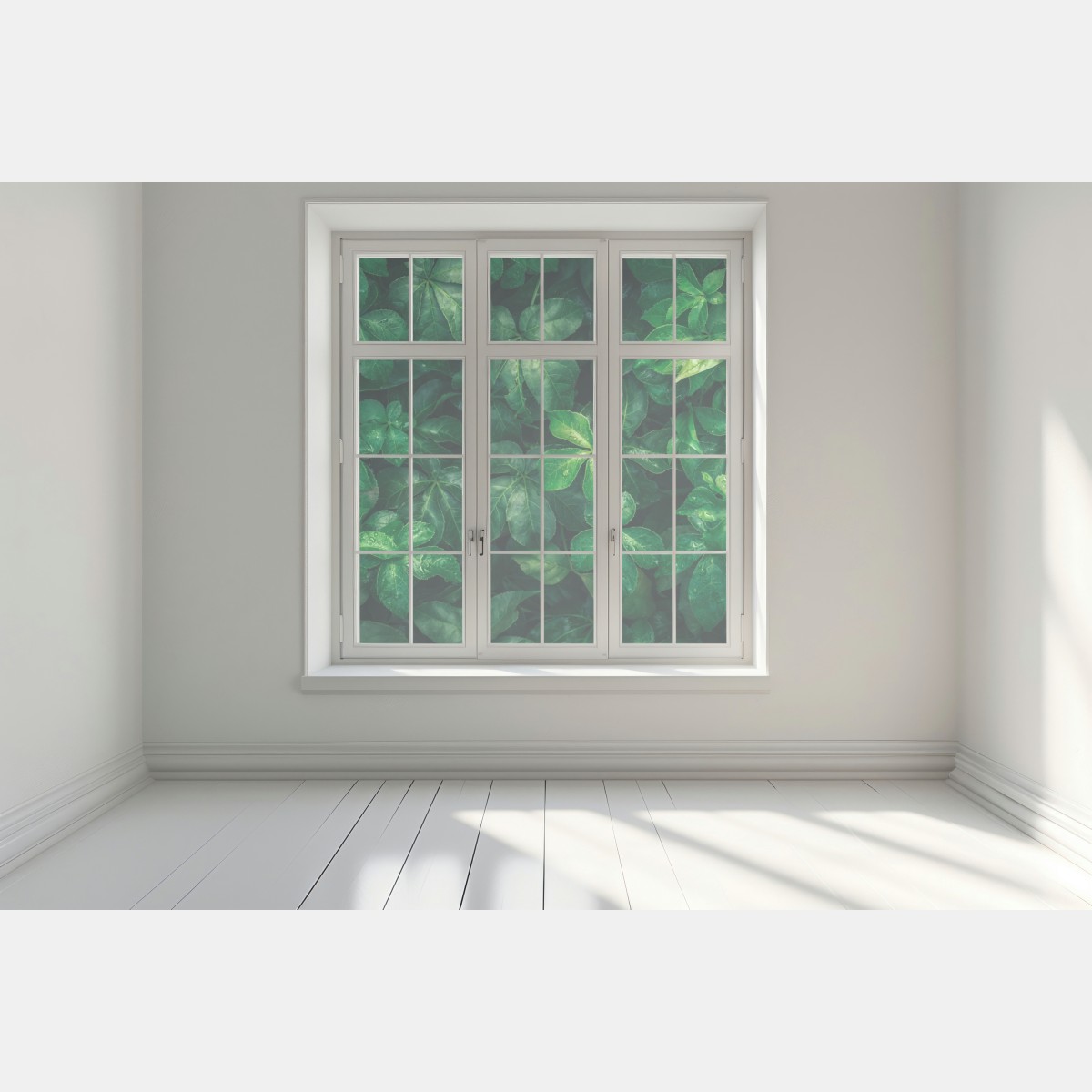 Naklejka na okno bujne tropikalne zielone liście – Wallissimo® Naklejka na okno bujne tropikalne zielone liście – Wallissimo®