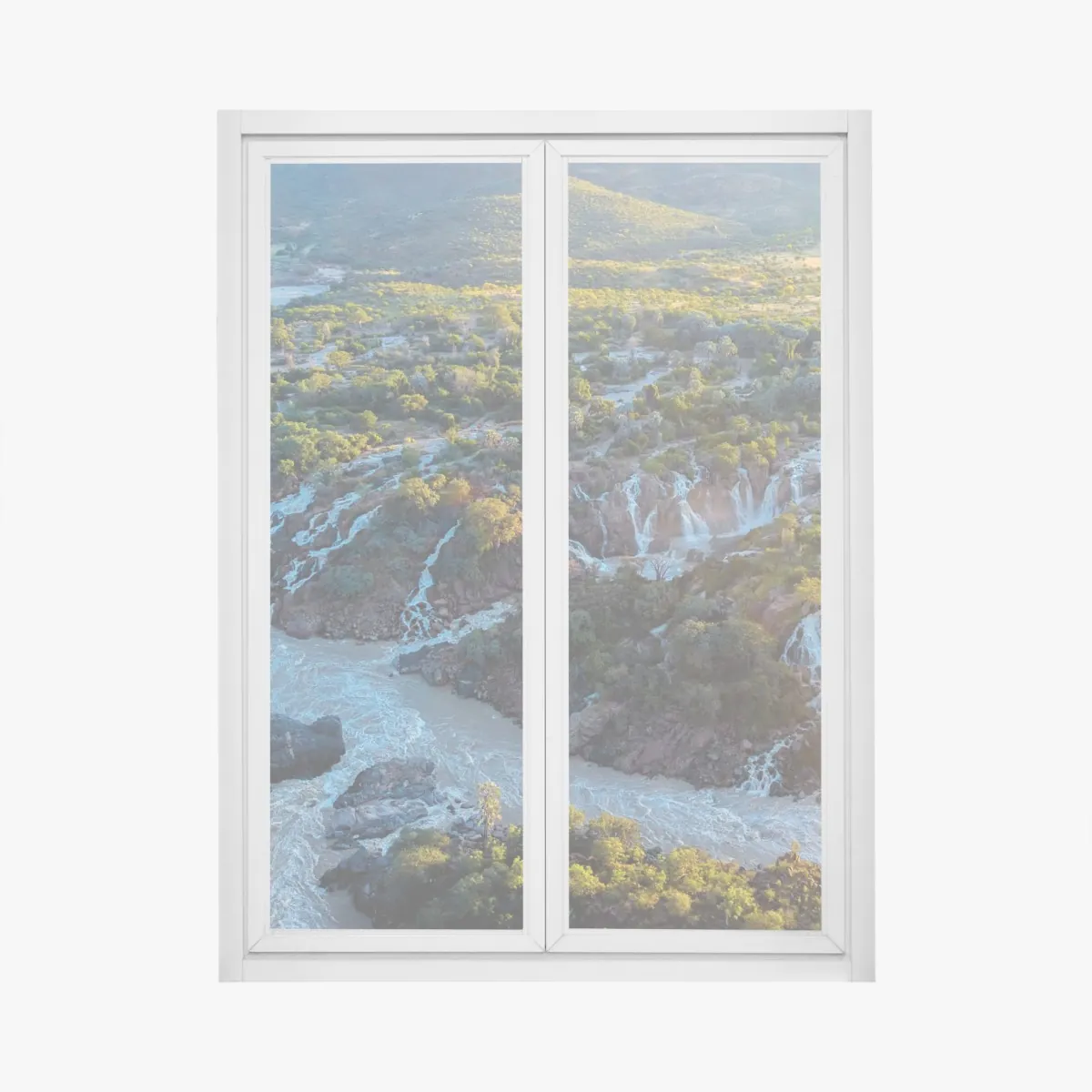 Naklejka na okno wschód słońca nad Epupa Falls i rzeką Kunene – Wallissimo® Naklejka na okno wschód słońca nad Epupa Falls i rzeką Kunene – Wallissimo®