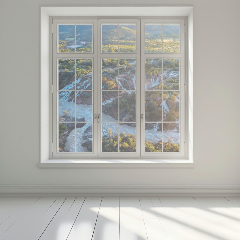 Naklejka na okno wschód słońca nad Epupa Falls i rzeką Kunene – Wallissimo® Naklejka na okno wschód słońca nad Epupa Falls i rzeką Kunene – Wallissimo®