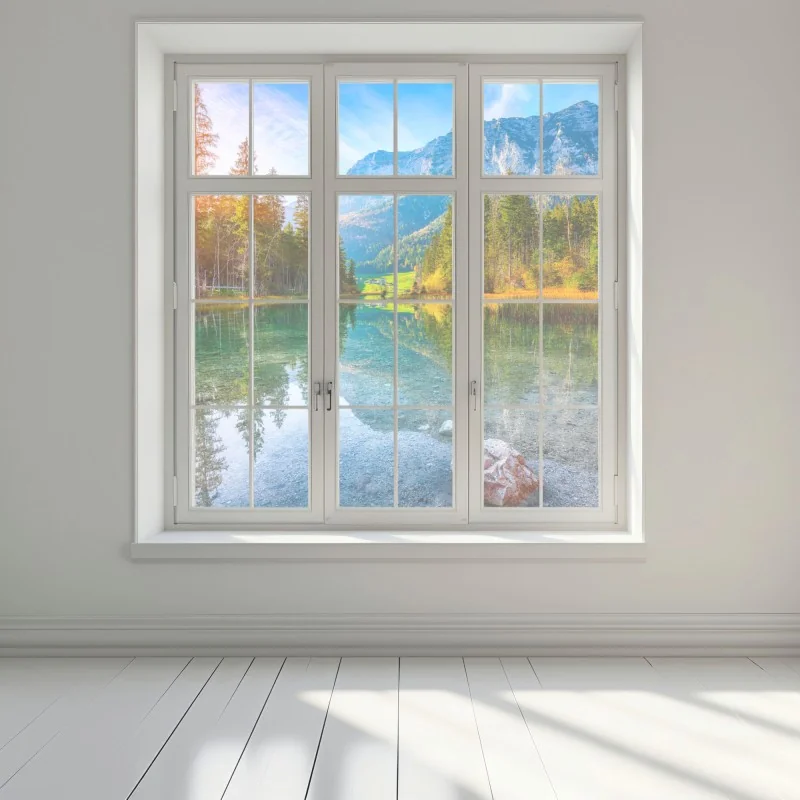 Naklejka na okno jezioro Hintersee jesienny zachód i odbicie – Wallissimo® Naklejka na okno jezioro Hintersee jesienny zachód i odbicie – Wallissimo®