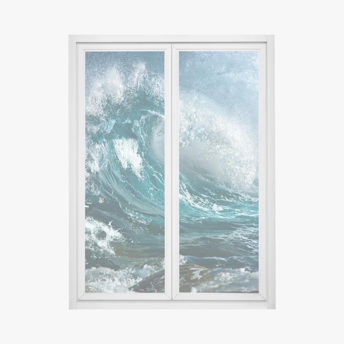 Naklejka na okno turkusowa fala oceanu w ruchu – Wallissimo® Naklejka na okno turkusowa fala oceanu w ruchu – Wallissimo®