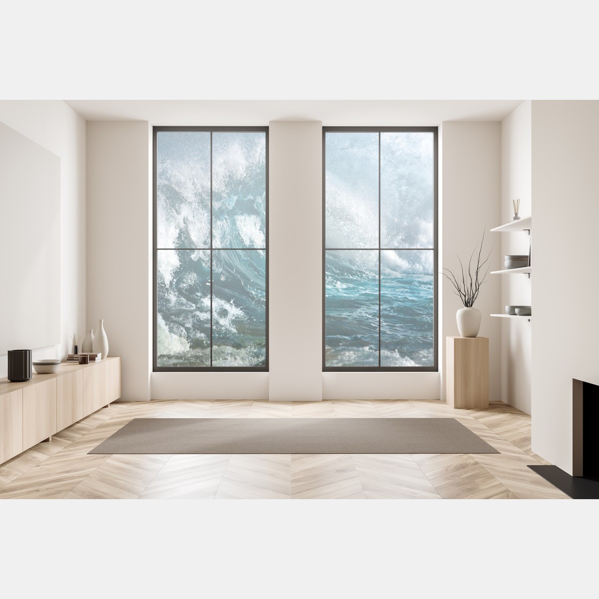 Naklejka na okno turkusowa fala oceanu w ruchu – Wallissimo® Naklejka na okno turkusowa fala oceanu w ruchu – Wallissimo®