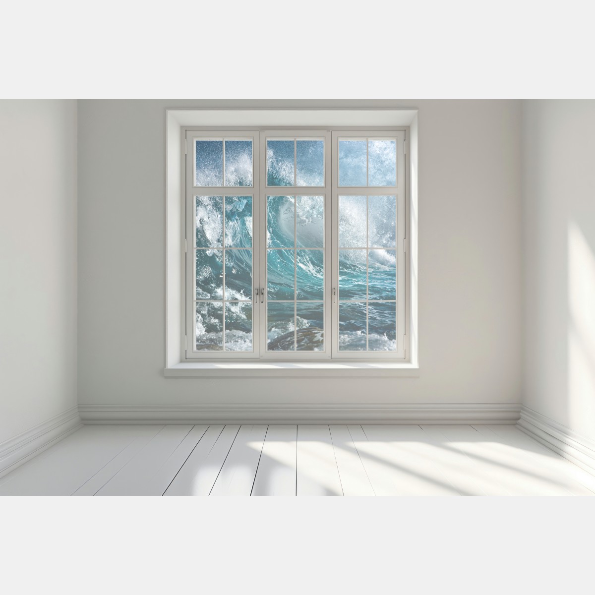 Naklejka na okno turkusowa fala oceanu w ruchu – Wallissimo® Naklejka na okno turkusowa fala oceanu w ruchu – Wallissimo®