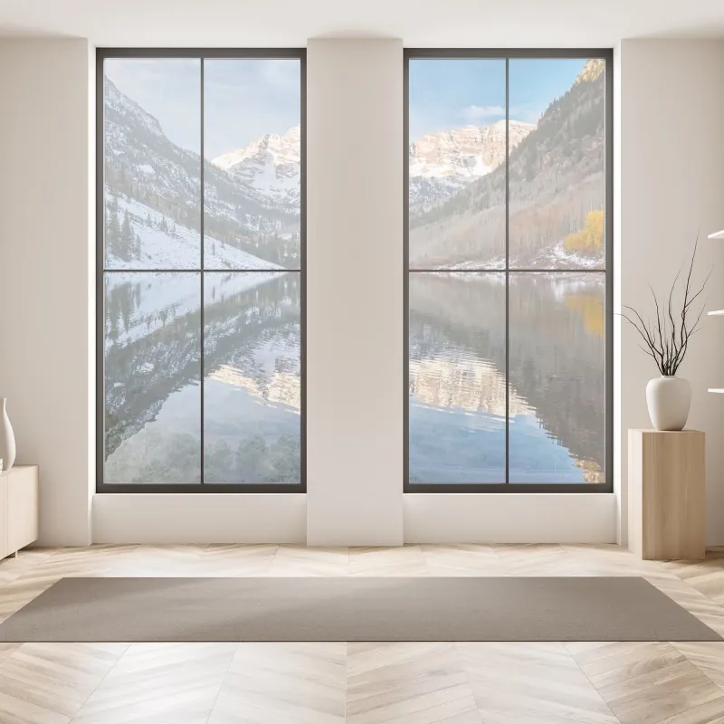 Naklejka na okno wschód słońca nad zielonymi pagórkami – Wallissimo®