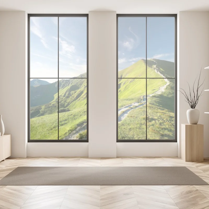 Naklejka na okno złote liście monstery na ciemnym tle – Wallissimo®