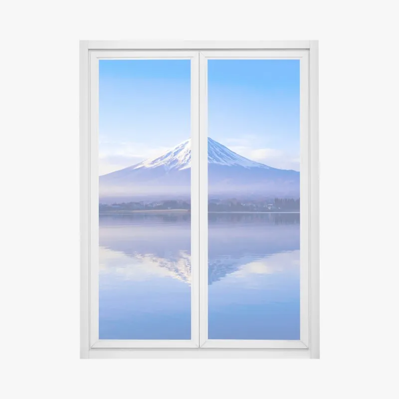 Naklejka na okno senny wschód słońca nad mglistym torfowiskiem – Wallissimo®